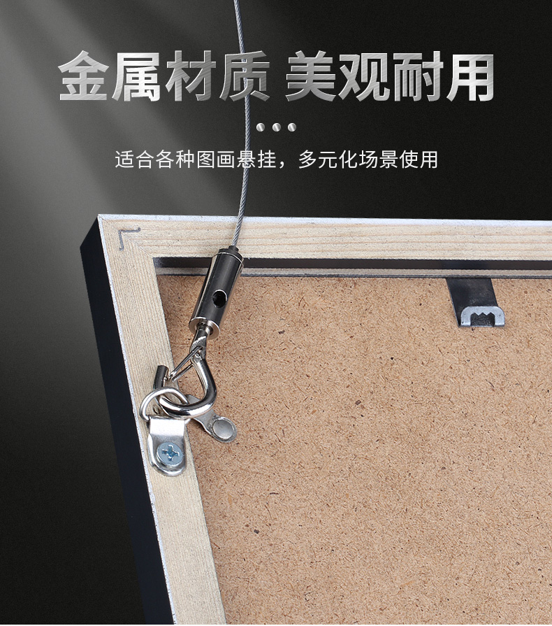 挂画器不锈钢钢丝绳挂画钩画展画廊挂钩挂画绳挂画轨道挂画线 1.