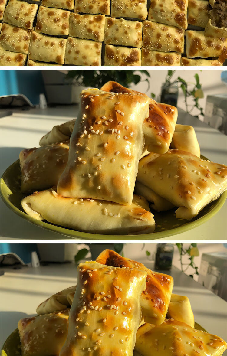 新疆薄皮包子新疆特色烤包子酥皮皮薄肉多馕坑烤包子现烤新鲜美食小吃