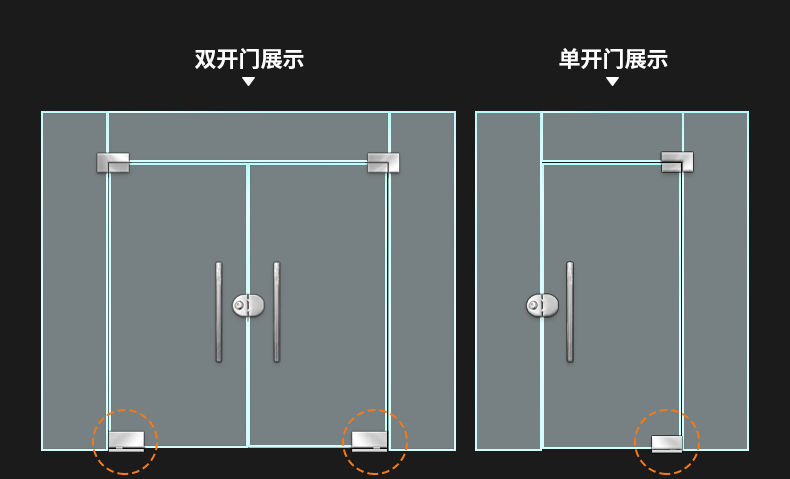 玻璃门地弹簧配件无框门通用型地弹簧不锈钢铝合金框门地弹簧配件地