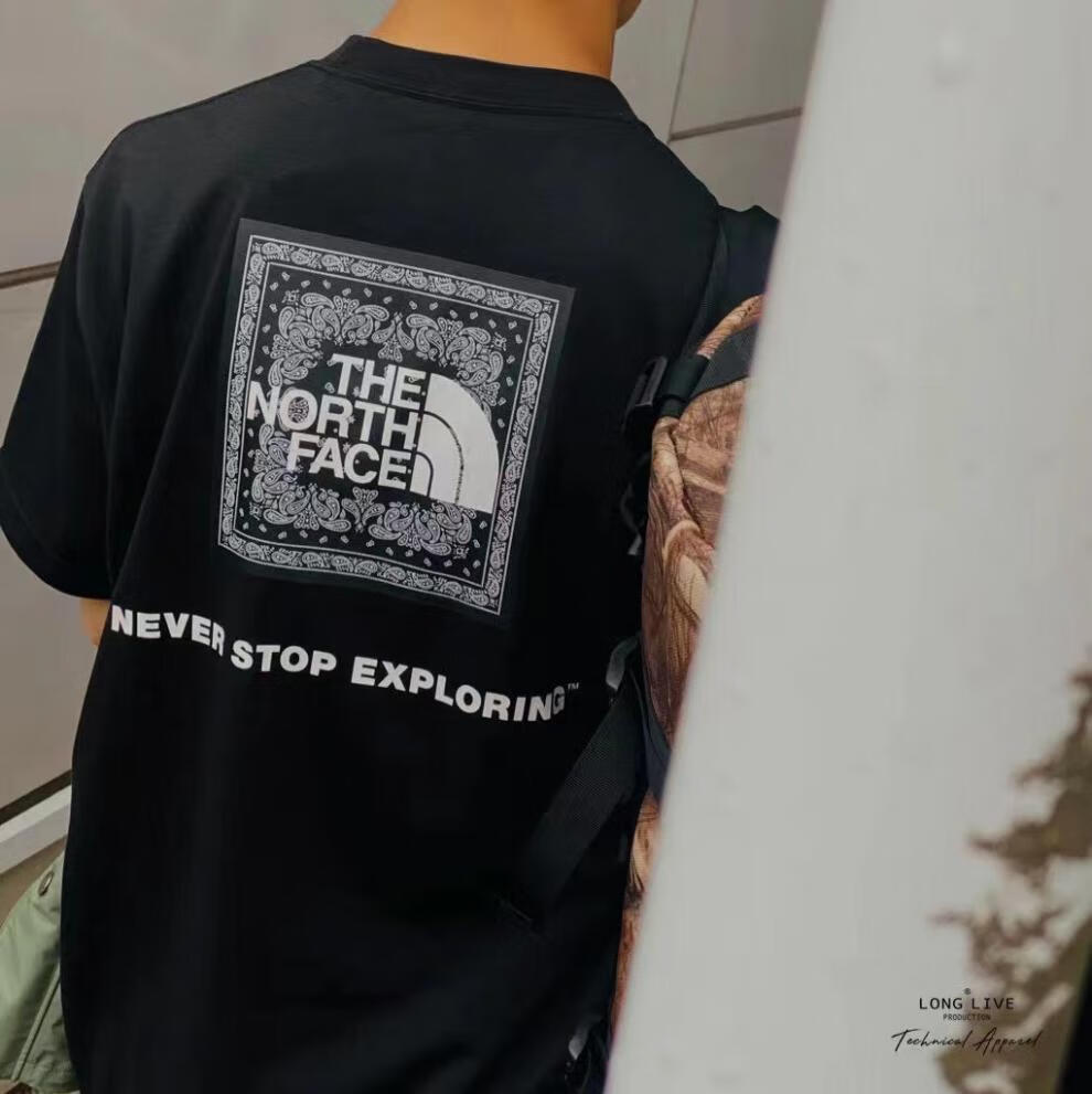 北面the north face 腰果花短袖t恤 黑色 m【图片 价格 品牌 报价】