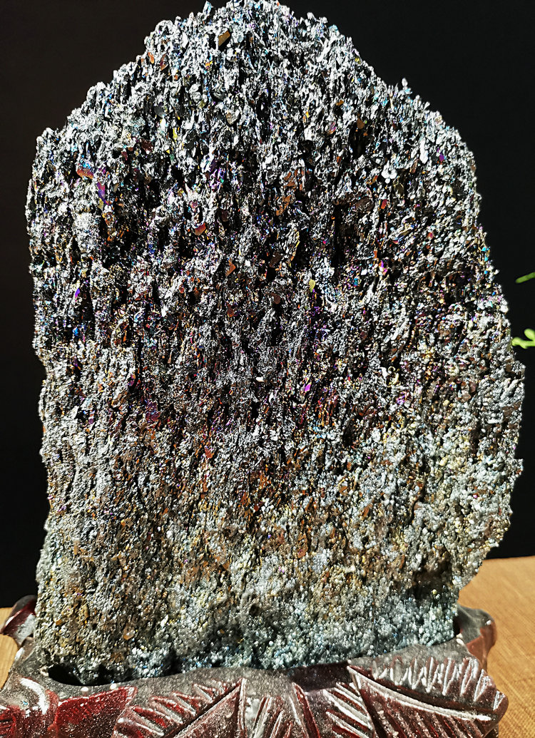 火山岩七彩矿石矿物结晶体碳化硅水晶原石净化石头礼品摆件绚紫七彩