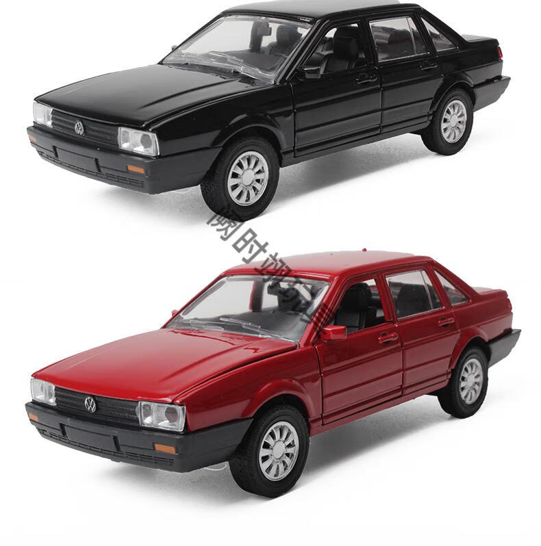 开门回力车警车合金小汽车模型玩具车儿童礼物 黑色桑塔纳盒装【图片