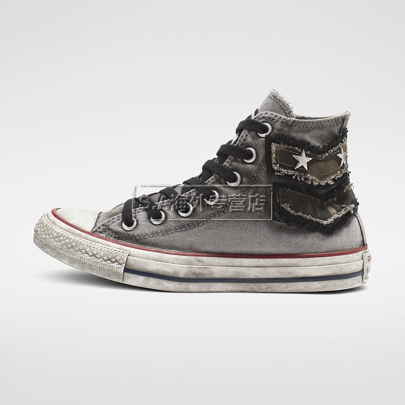 匡威conversechucktaylorallstar限量脏污做旧高帮男女帆布板鞋1568