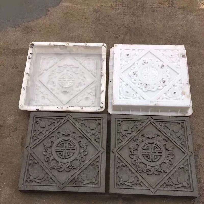 水泥地砖五福捧寿浮雕青砖模具古建筑庭院防滑地砖塑料胶磨具abs仿古