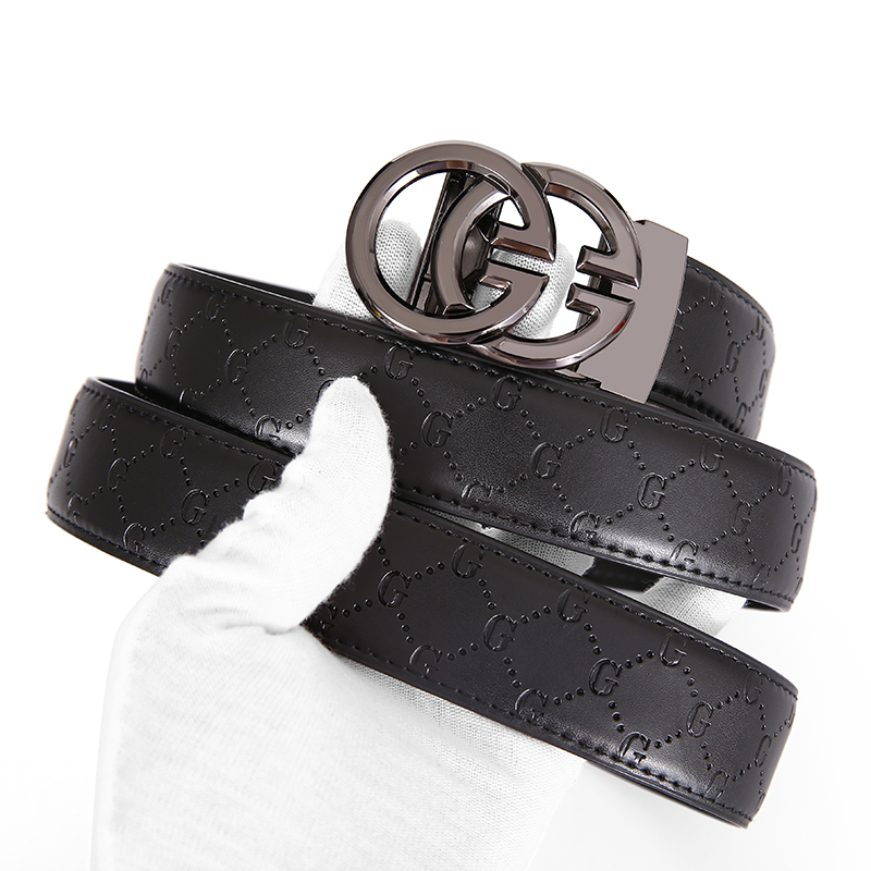 酷奇袋鼠双g皮带男士真皮自动扣休闲时尚年轻人韩版纯牛皮酷奇裤腰带