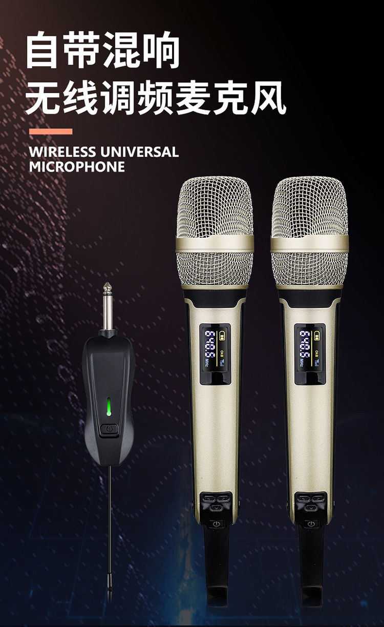 gliruis[官方旗舰】华为小米适用skm9000无线一拖二话筒ktv麦克风家用