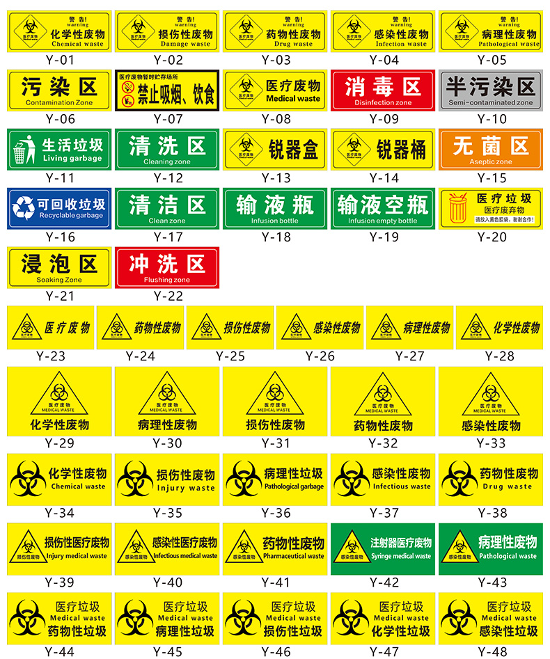 全套醫院科室牌醫院標牌觀察室隔離室治療室處置室候診區診所標識廢物