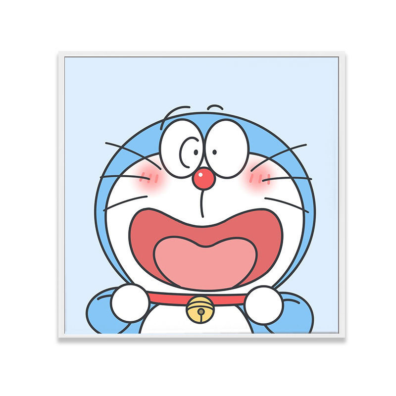 哆啦a梦儿童房装饰画床头画叮当猫挂画卡通女孩男孩卧室有框壁画9款