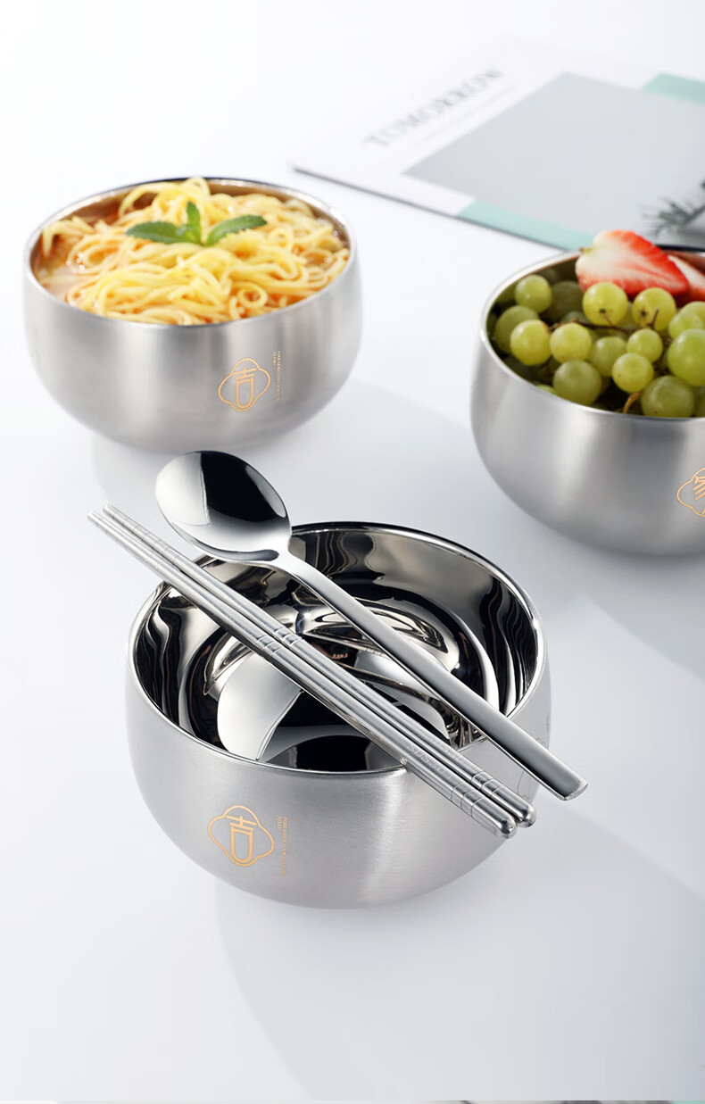 贝亲pigeon商场同款316不锈钢碗双层防摔防烫儿童碗家用食品级宝宝