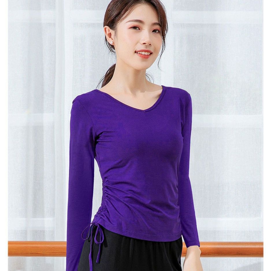 服上衣舞蹈服装女长袖跳舞衣服现代舞蹈服瑜伽服成人幼师形体训练练功