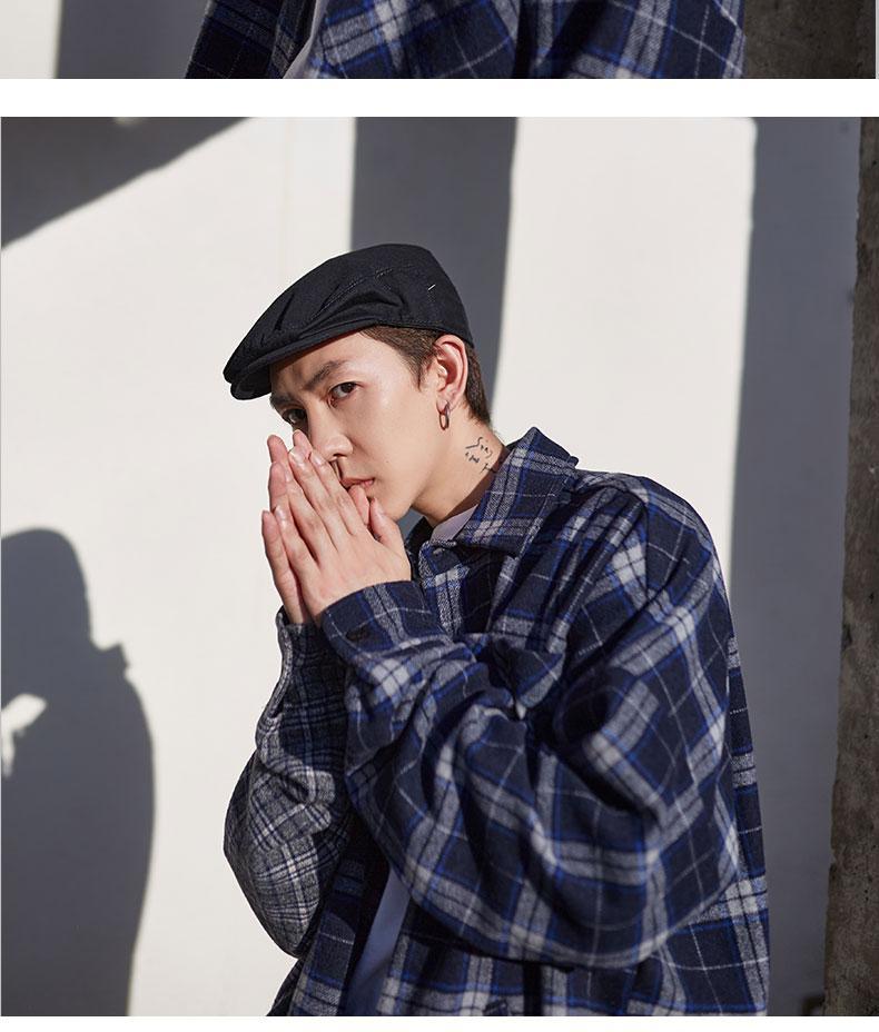 聂庄贝雷帽男反戴贝雷帽男潮时尚大号休闲英伦嘻哈街头男生韩版前进帽