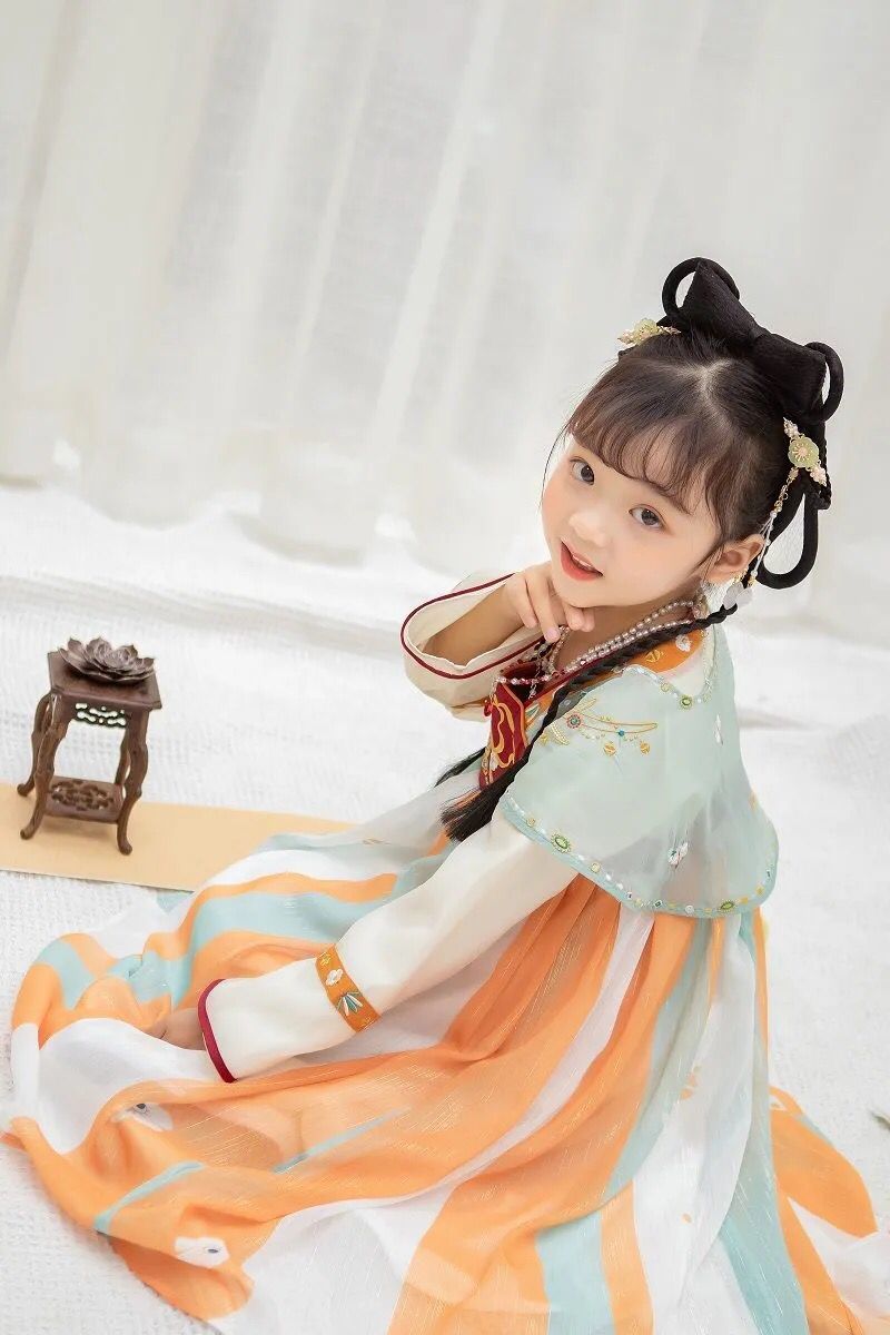 汉服女瑶遇见神鹿王者荣耀联名款长袖连衣裙 瑶瑶公主连衣裙100【图片