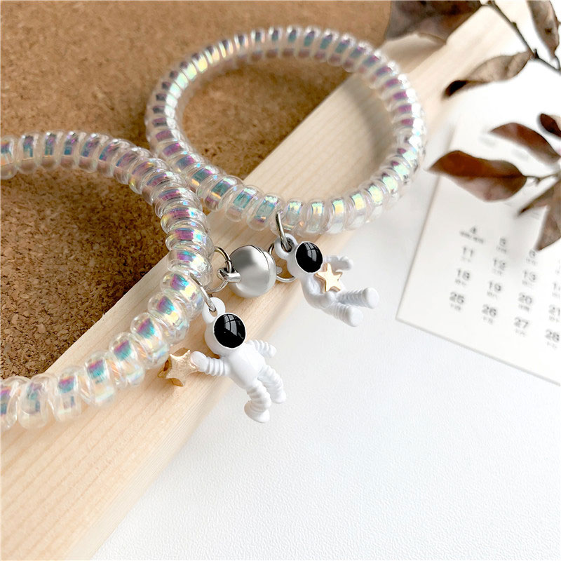 元捷 库洛米电话线女小清新太空人磁吸情侣手链闺蜜手绳两用潮 小公主