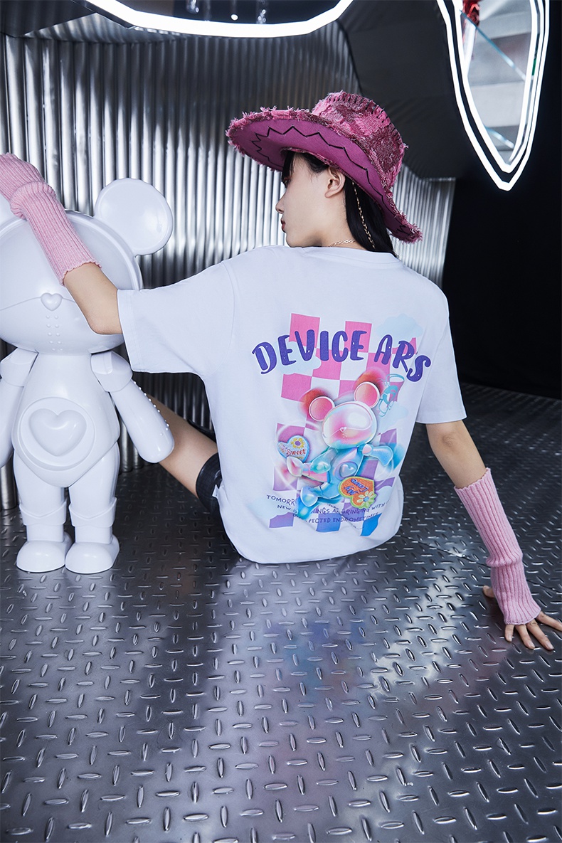 five plus&星际熊联名2021新款5 女装夏设计感t恤女