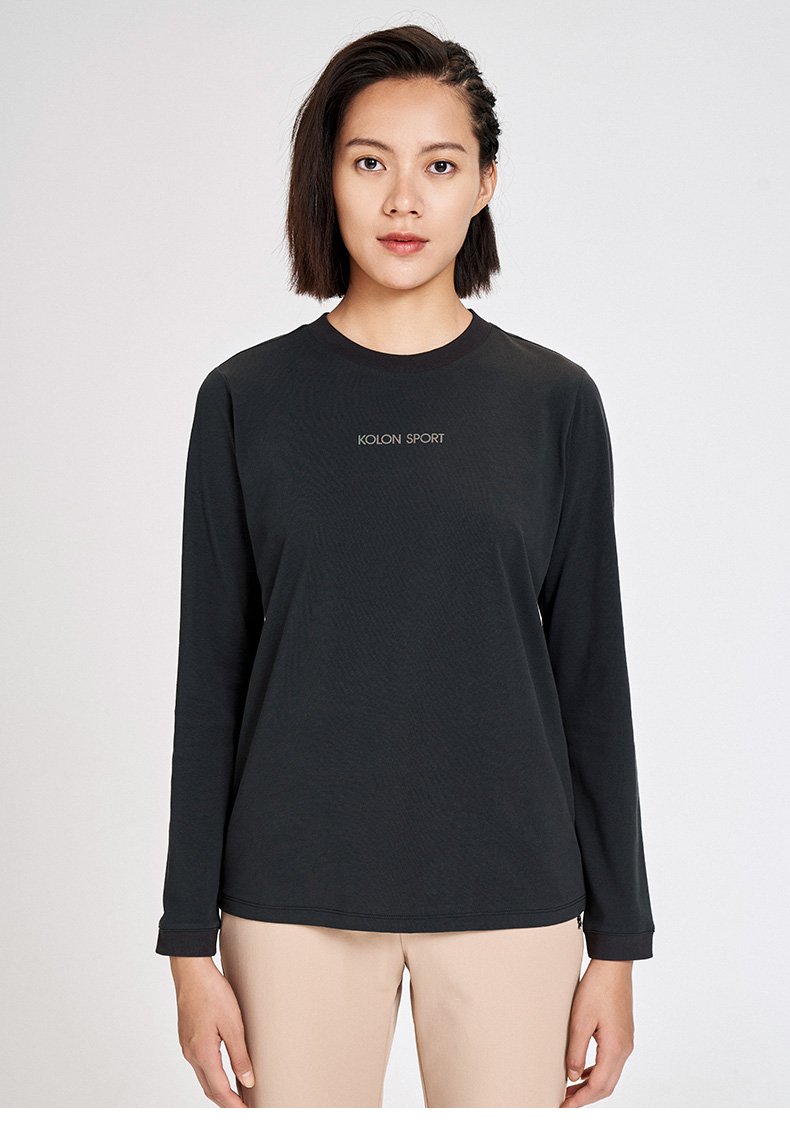 kolon sport/可隆弹力长袖 女子秋冬季户外sorona休闲运动露营打底衫