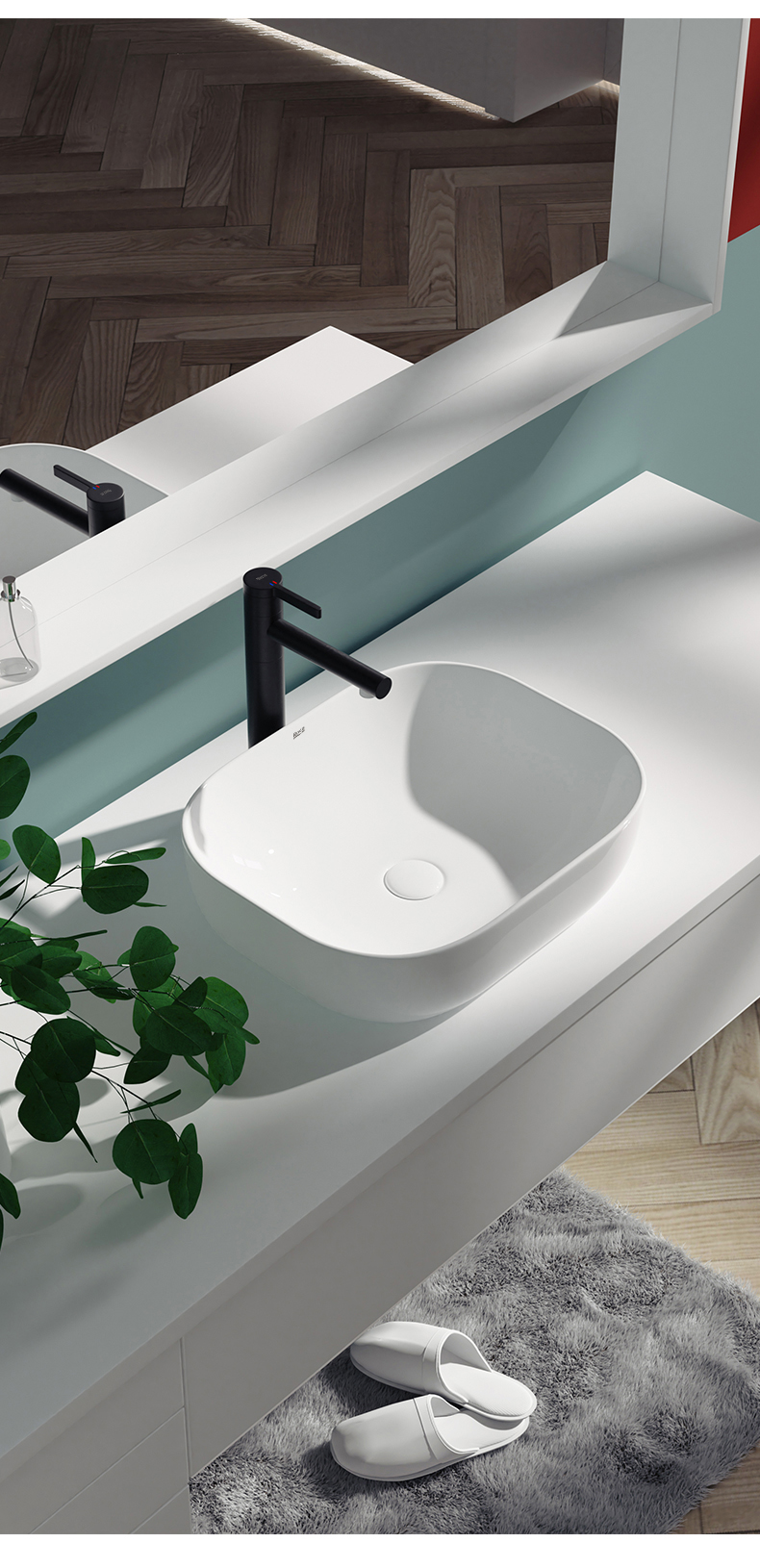 乐家卫浴roca台上盆家用卫生间艺术碗盆简约陶瓷洗手盆洗脸面盆