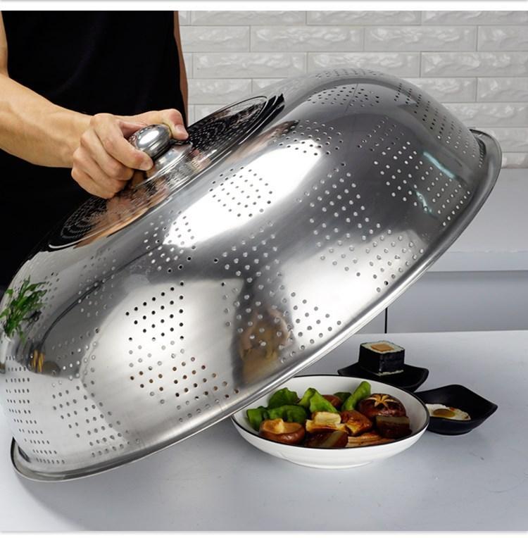 菜罩盖菜新款不锈钢盖防蚊不绣钢盖子防尘罩不折叠耐用不锈钢圆形 30