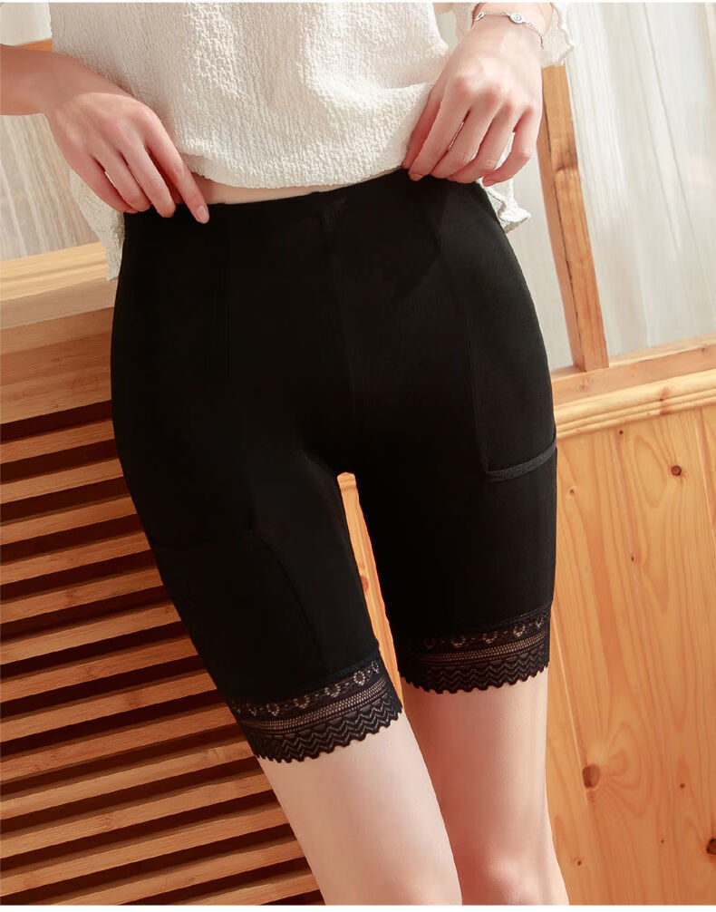 现货速发安全裤防走光口袋女夏大码保险裤莫代尔加绒透气显瘦三分打底