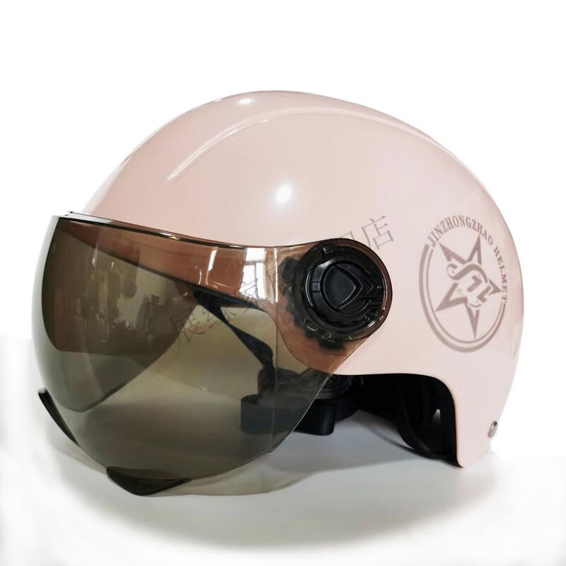 金钟罩头盔 abs超硬防护半盔男女通用四季电瓶车防护帽 黑色围脖款