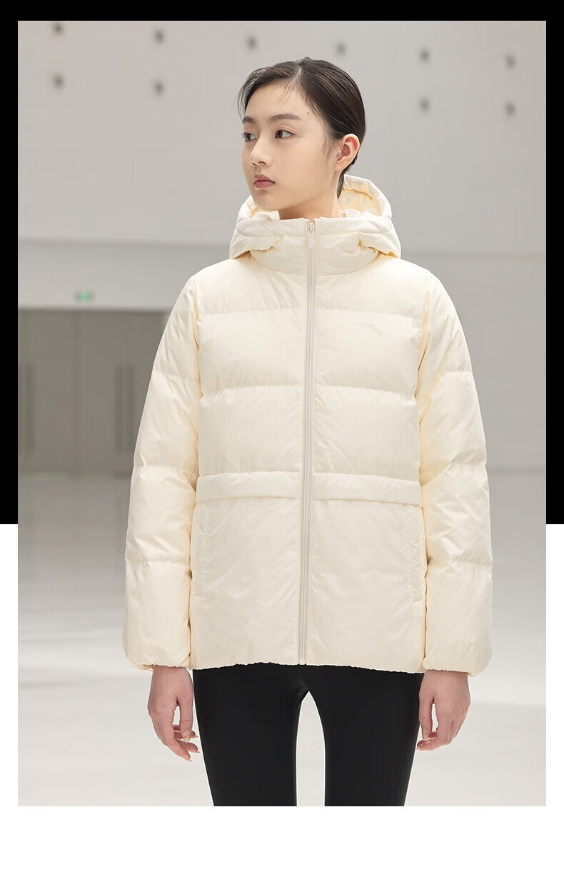 安踏(anta) 热雪羽绒服 短款羽绒女2022秋冬季外套连帽保暖鸭绒外套