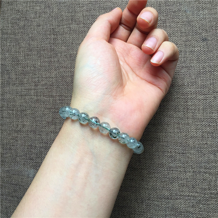 李福生天然绿云母手链绿水晶小众品质情人节礼物男女款 s0122【图片