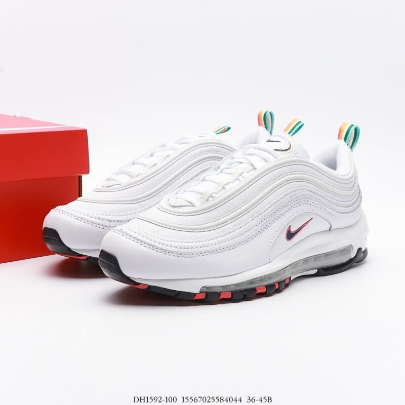纯原彩虹全掌air max 97撒旦弹步鞋男女鞋气垫运动鞋休闲双鱼兔运动