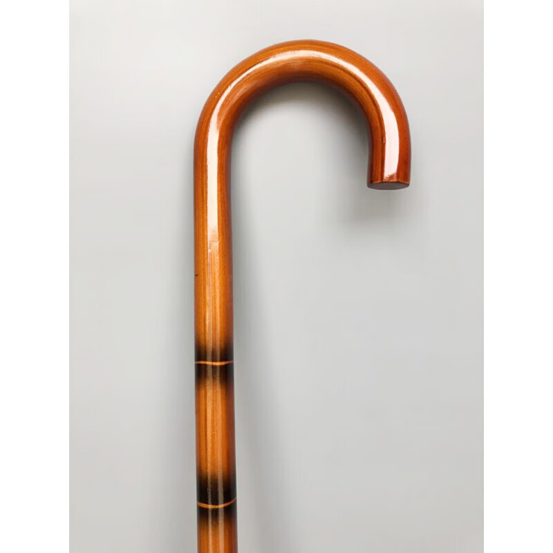 登山杖 精品藤木登山杖老年人手杖复古实木一体单杖防滑结实拐杖 本色