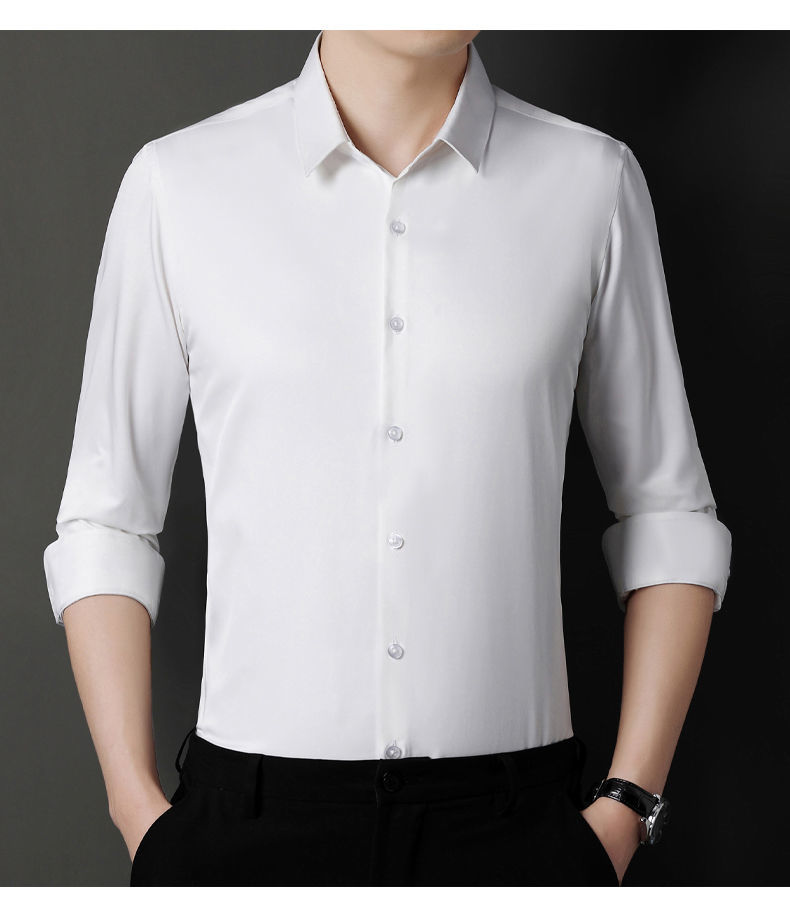 罗蒙romon品牌高端男士衬衫轻奢高级感商务休闲衬衣英伦风免烫抗皱垂