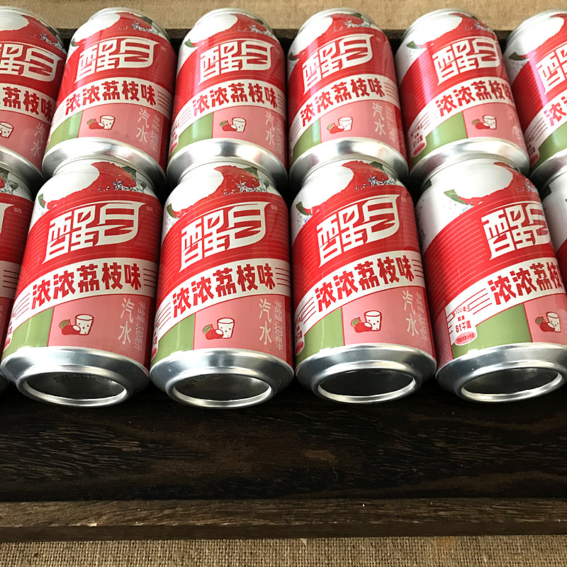 醒目荔枝味汽水330ml听装碳酸饮料易拉罐饮品出品12罐
