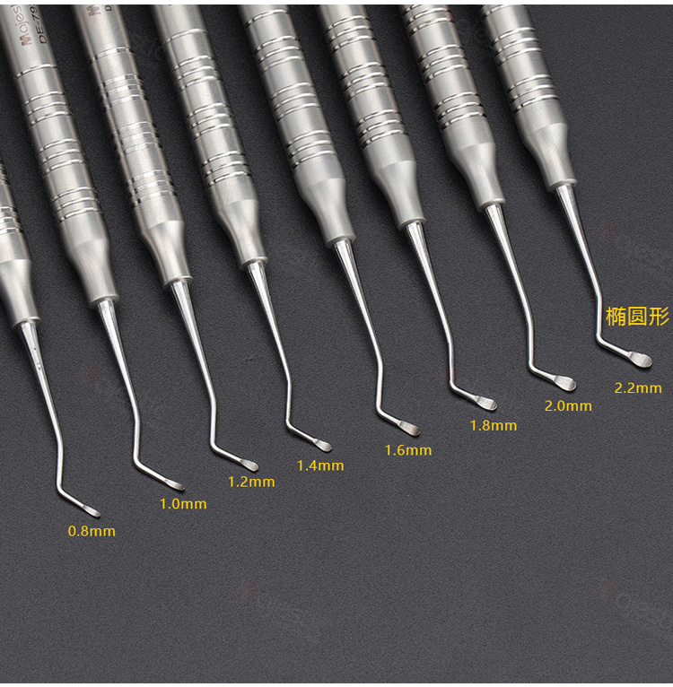 牙科工具剔挖器双头小刮匙去腐龋齿清挖勺不锈钢口腔护理器械材料圆形
