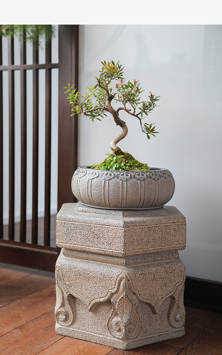 户外花园庭院摆件人造石墩凳子别墅阳台门口布置小花盆装饰品底座