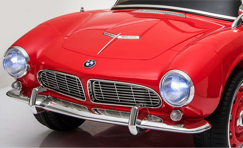 宝马车童车宝马儿童电动老爷车四轮汽车遥控电动玩具车 黑色 电子转向