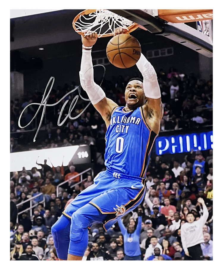 现货威斯布鲁克亲笔签名照片雷霆威少裱框收藏带证书