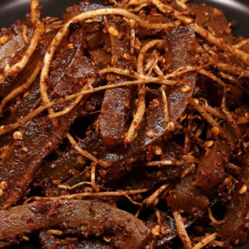 佤味变态辣牛皮菜根佤族自制麻辣牛皮苤菜根木姜子爽口下饭菜 250克