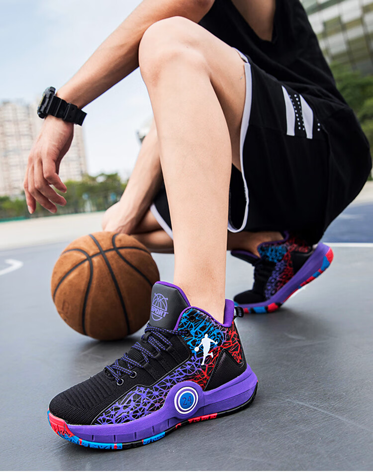 科比毒液篮球鞋男女气垫aj高帮水泥地实战靴8欧文7网面透气摩擦有声音