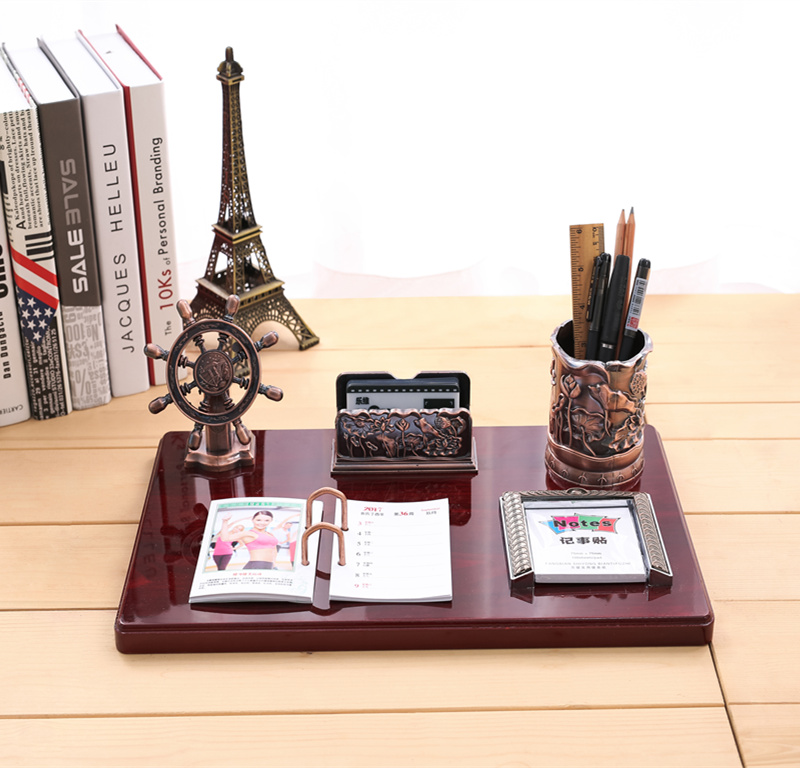 斯珂睿 2021台历架办公室摆件创意办公桌笔筒老板装饰品店铺开业文台