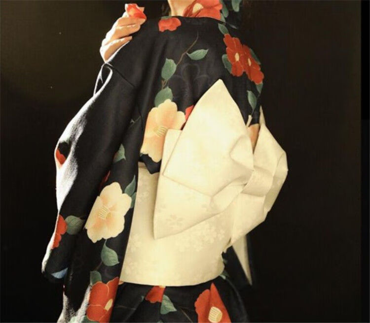 结织锦多色浴衣配饰搭配日本和服定型写真 黄色织锦蝴蝶结 金绳【图片