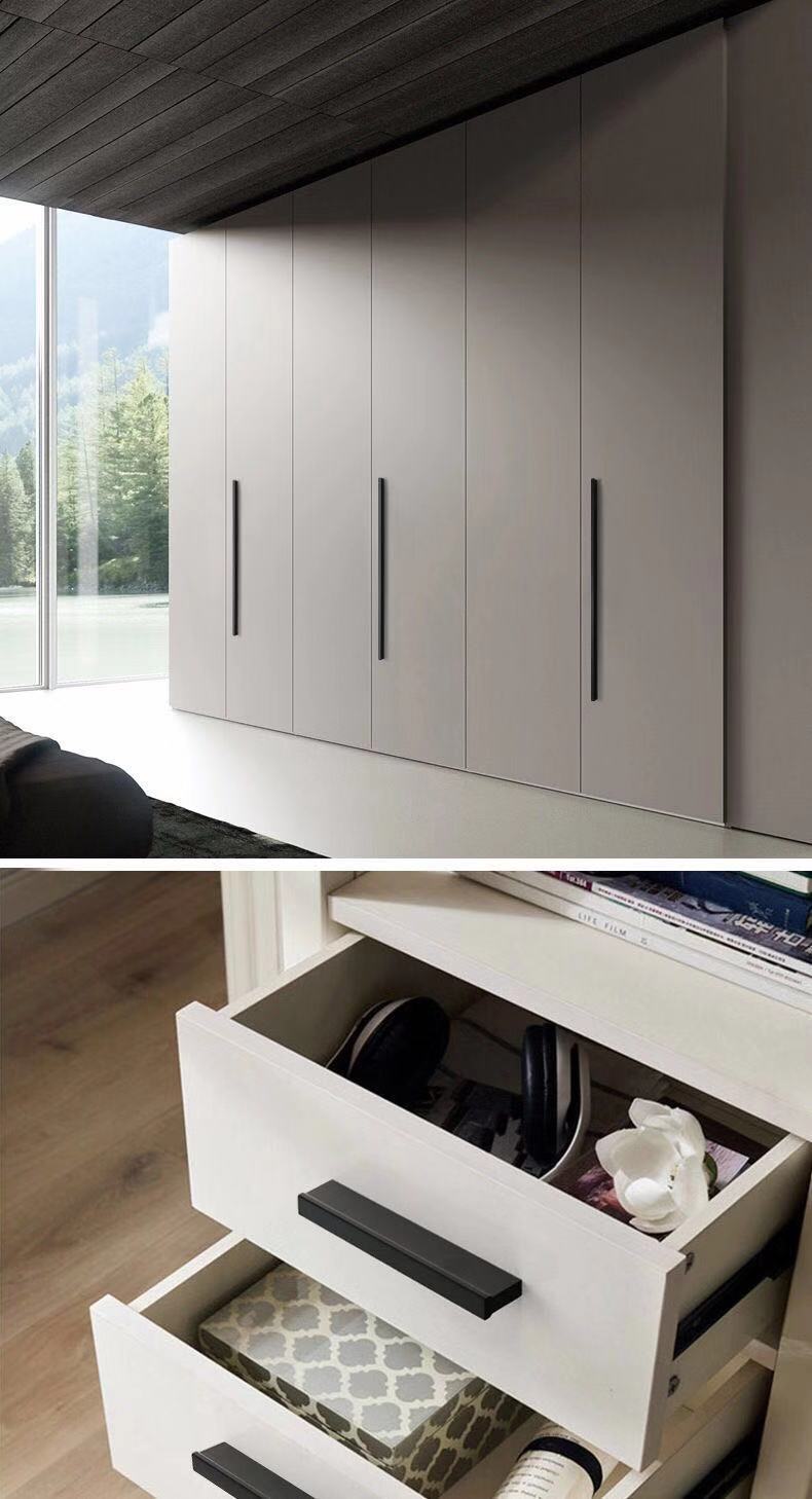 抽屉拉手拉手现代简约衣柜1米加长柜门厨柜门黑色橱柜北欧门把手抽屉