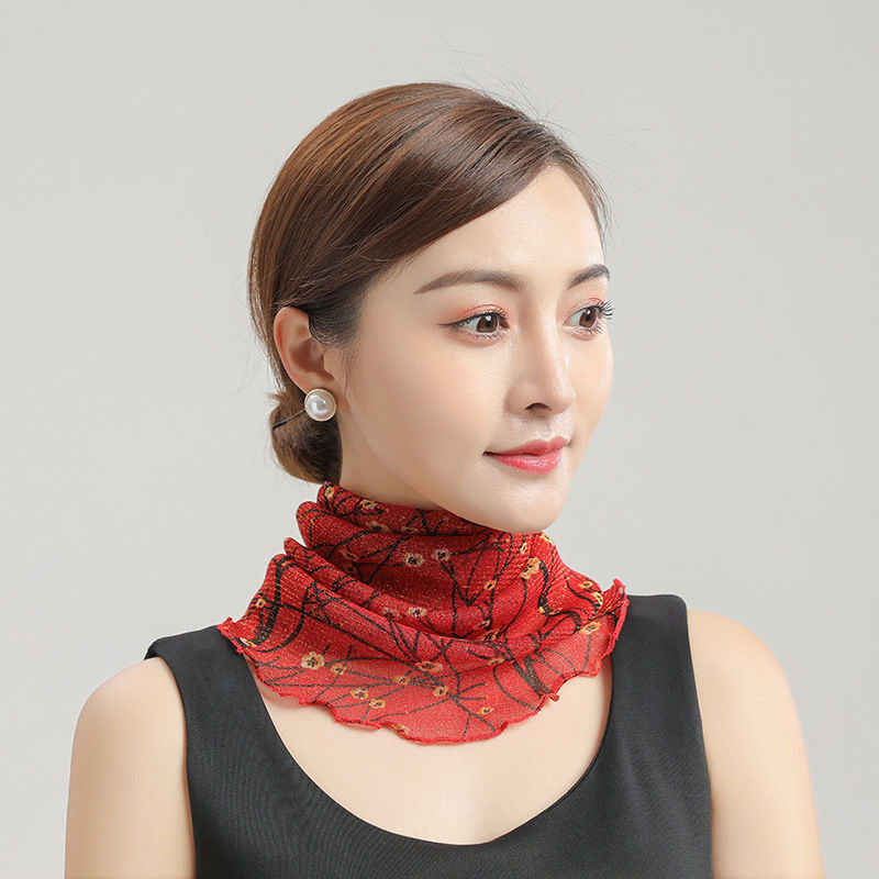 芭雅莲夏天围巾脖子薄款百变围脖夏季薄款百搭纱巾女套头丝巾防晒面纱