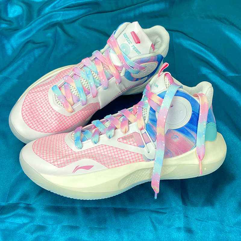 鞋带适配李宁音速9樱花粉team冰淇淋系列男女篮球鞋绳白橙音速9鞋带一