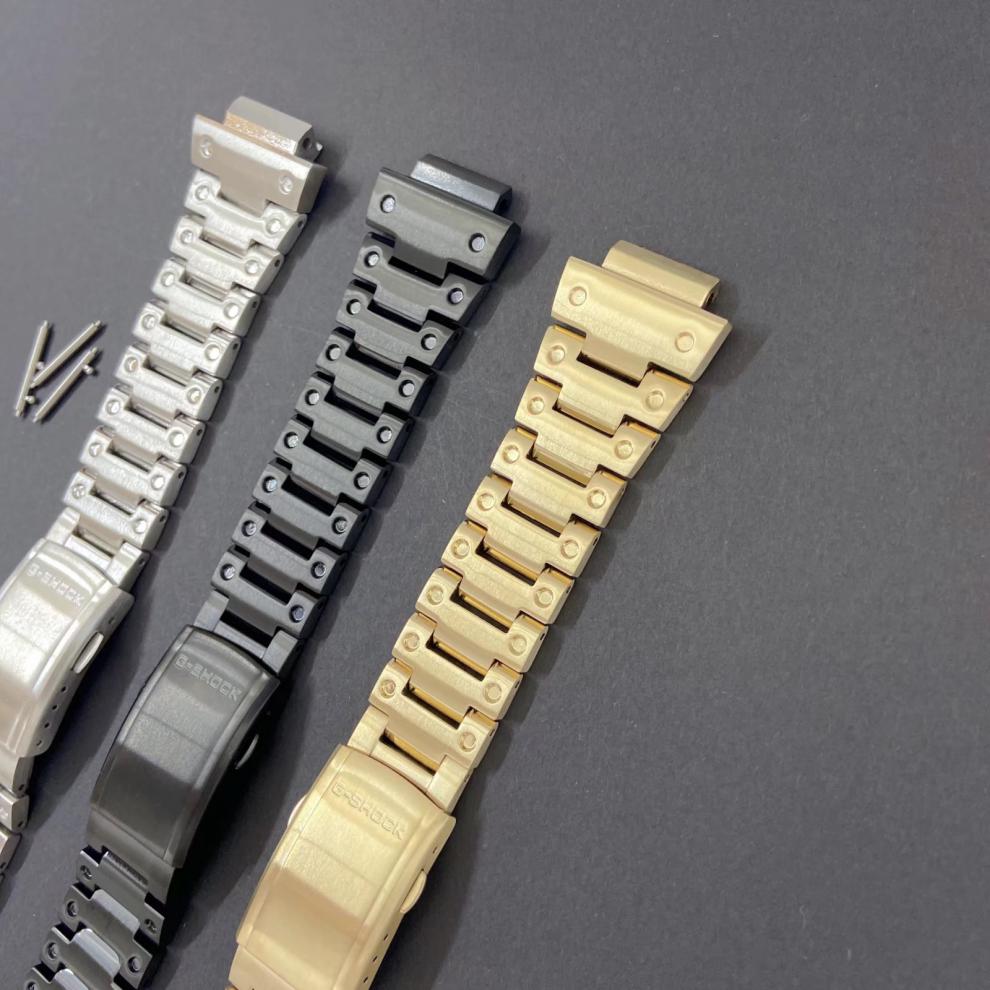 卡西欧gshock小方块dw5600 gw5610五代金属表带表壳改装配件 银色冰川