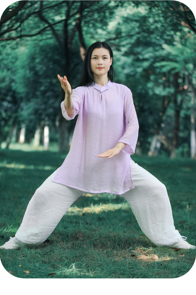 山人运动同款太极服短袖陈家沟太极服女新款飘逸夏季改良服装太极拳