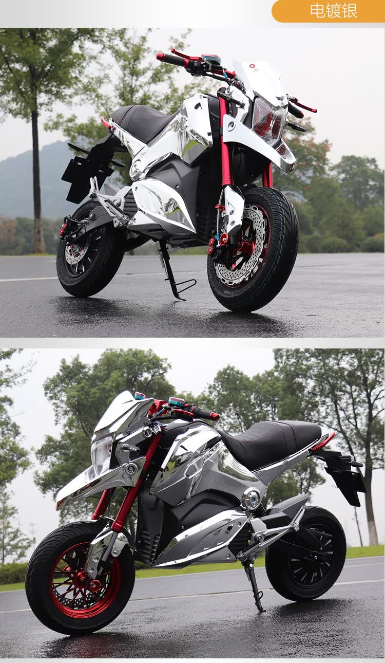 m5成人电动摩托车电瓶车72v96vz6小电猴子中置电摩大功率高速跑车豪华