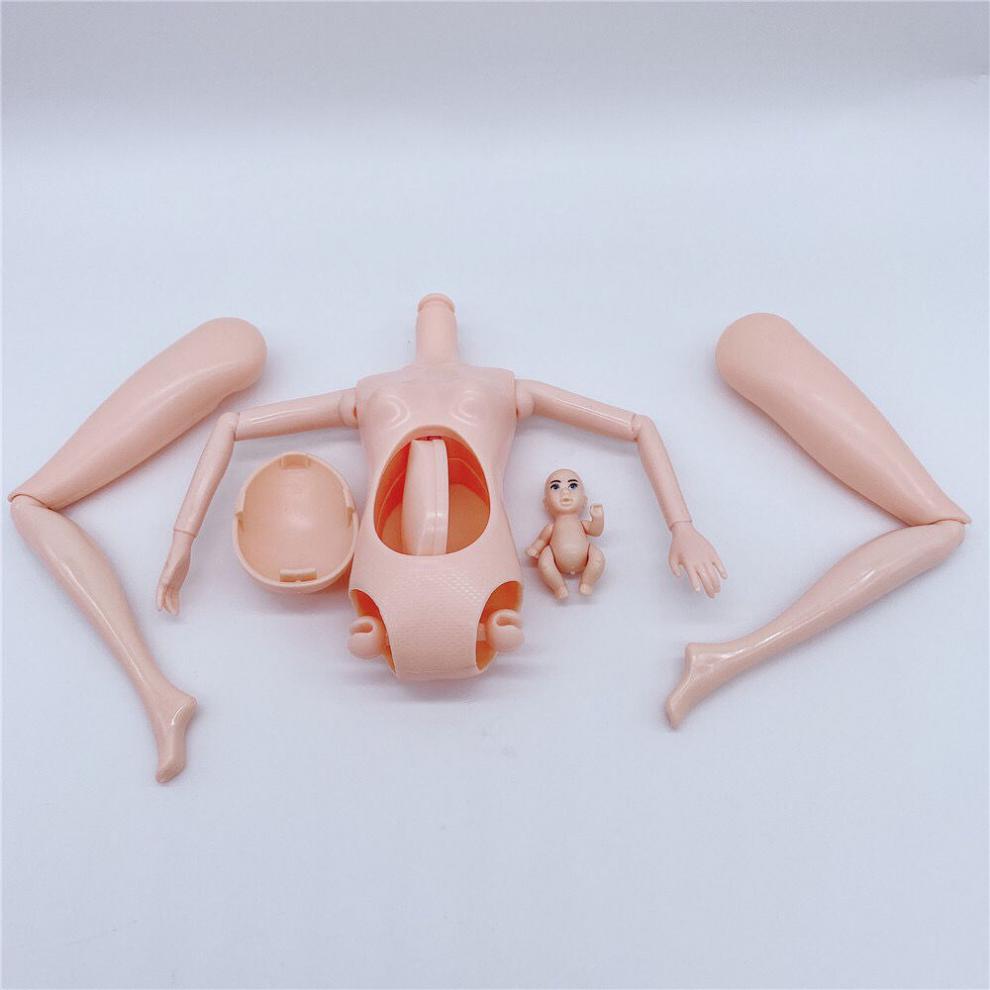 生宝宝的芭比娃娃怀孕大肚子生宝宝一家五口儿童礼物过家家玩具新 4一