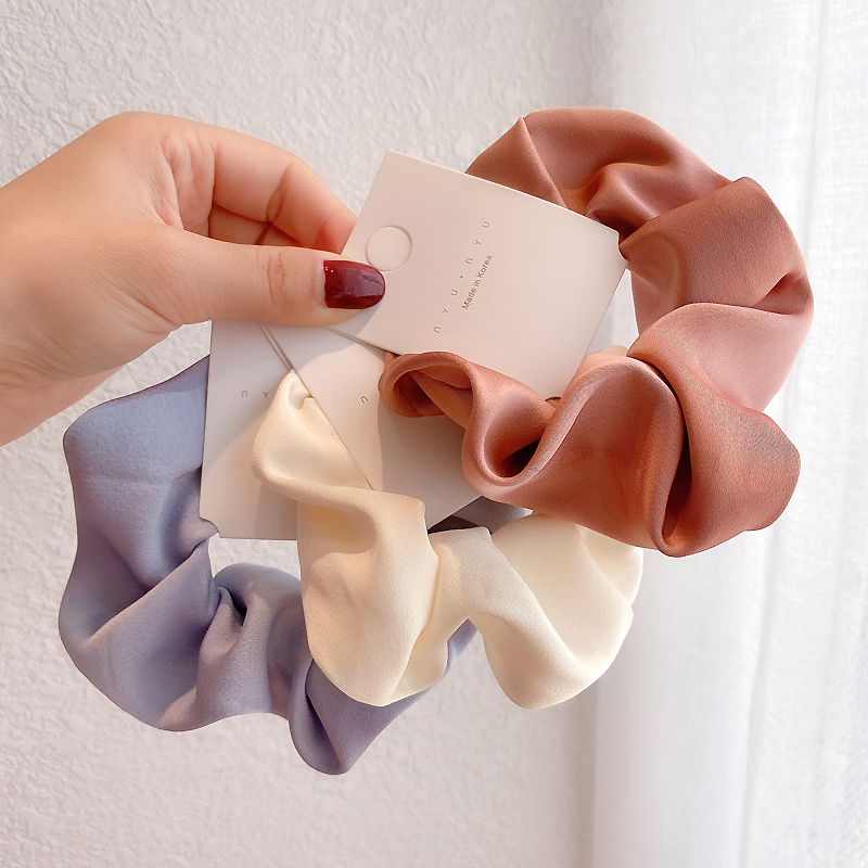 dutibm发圈大肠圈气质简约缎面bdy韩国色布料自制ins猪肥肠头绳7白色