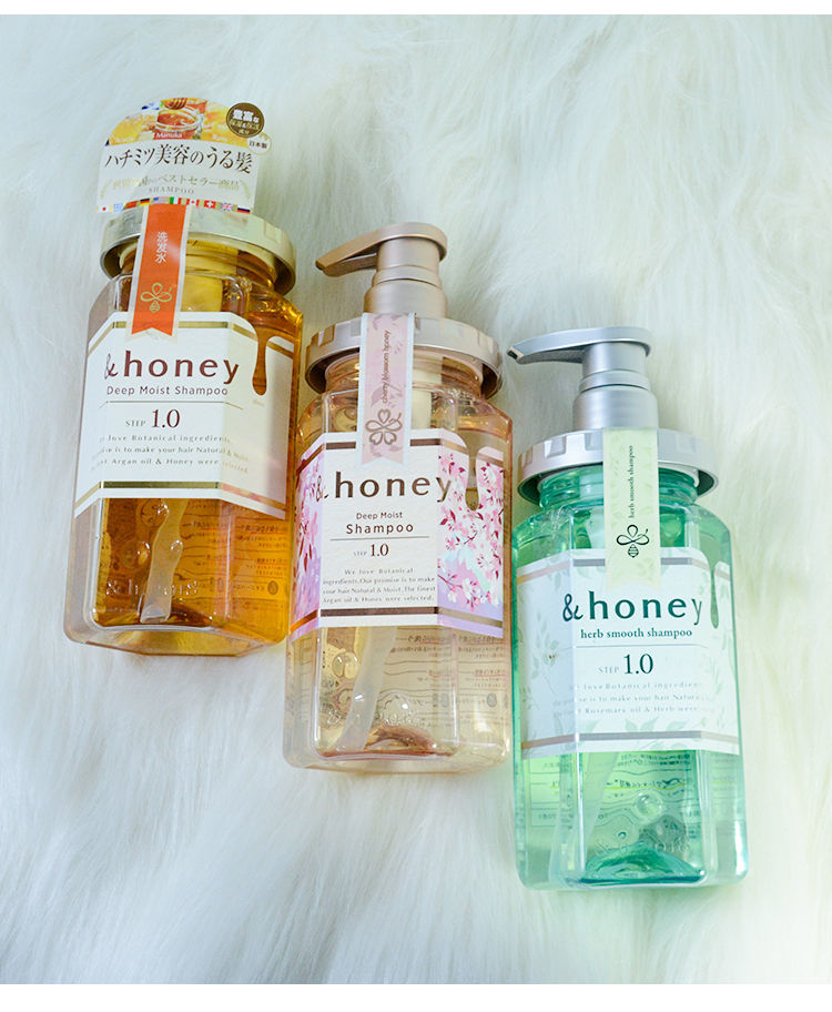 日本安蒂花子&honey洗发水香味持久留香樱花蜂蜜草本 蜂蜜洗发水440ml