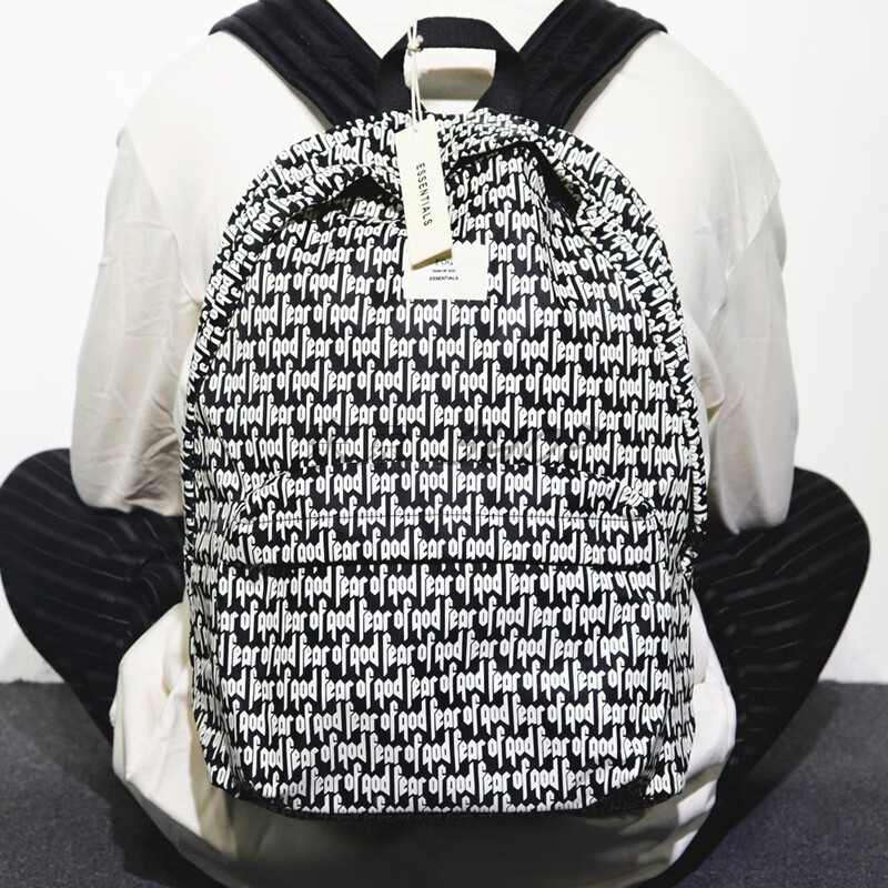 fogfearofgodprintedbackpack满印字母书包背包双肩包潮黑色其他备用