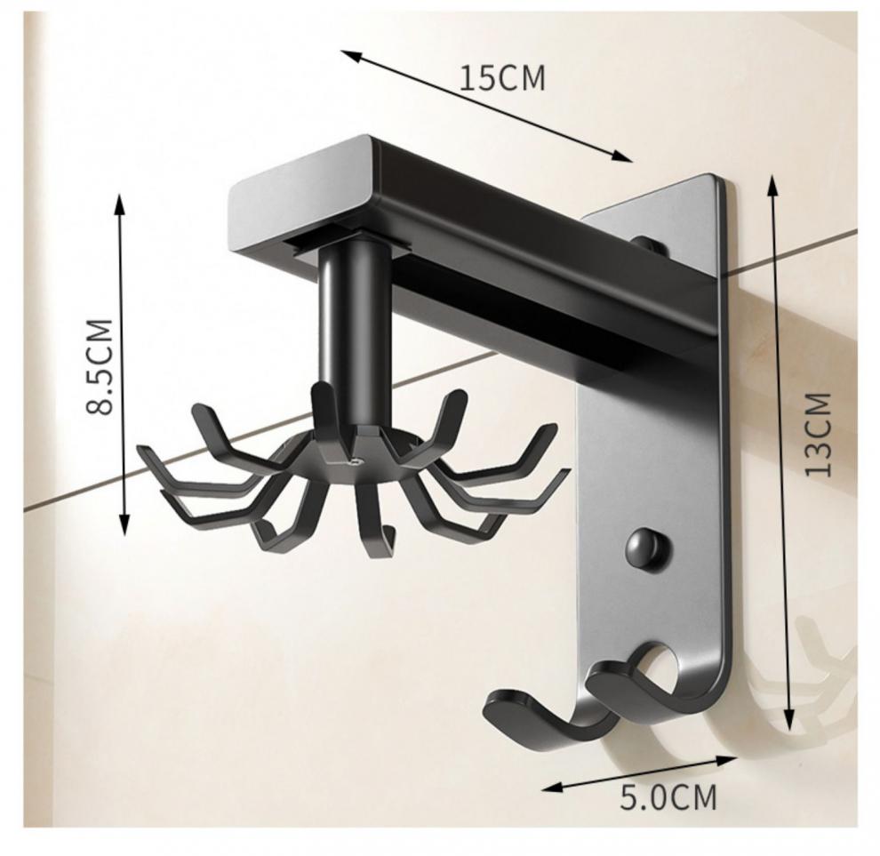 挂钩收纳置物架壁挂生活用品家用厨具大全小物件专用 黑色旋转10钩【2