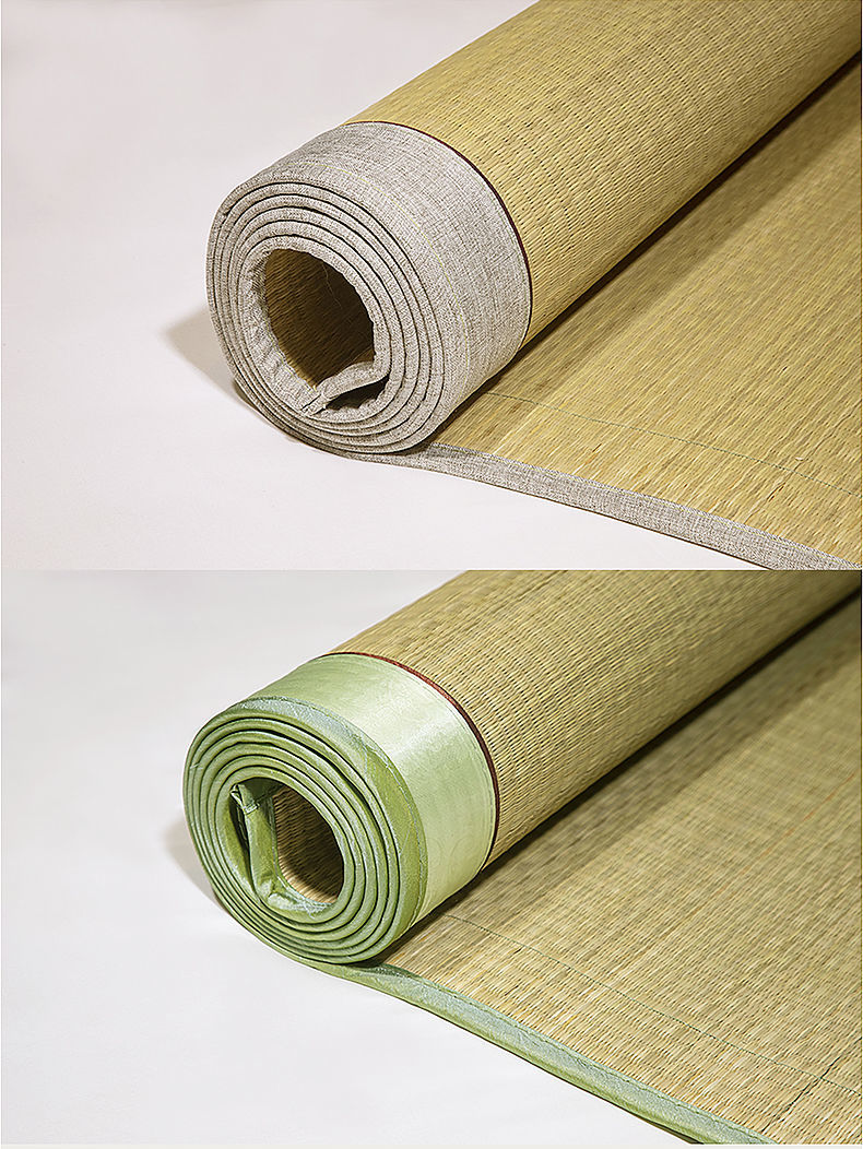 草席直筒凉席18米15米整体双人07米单人草席垫子批发直筒加厚款绿色