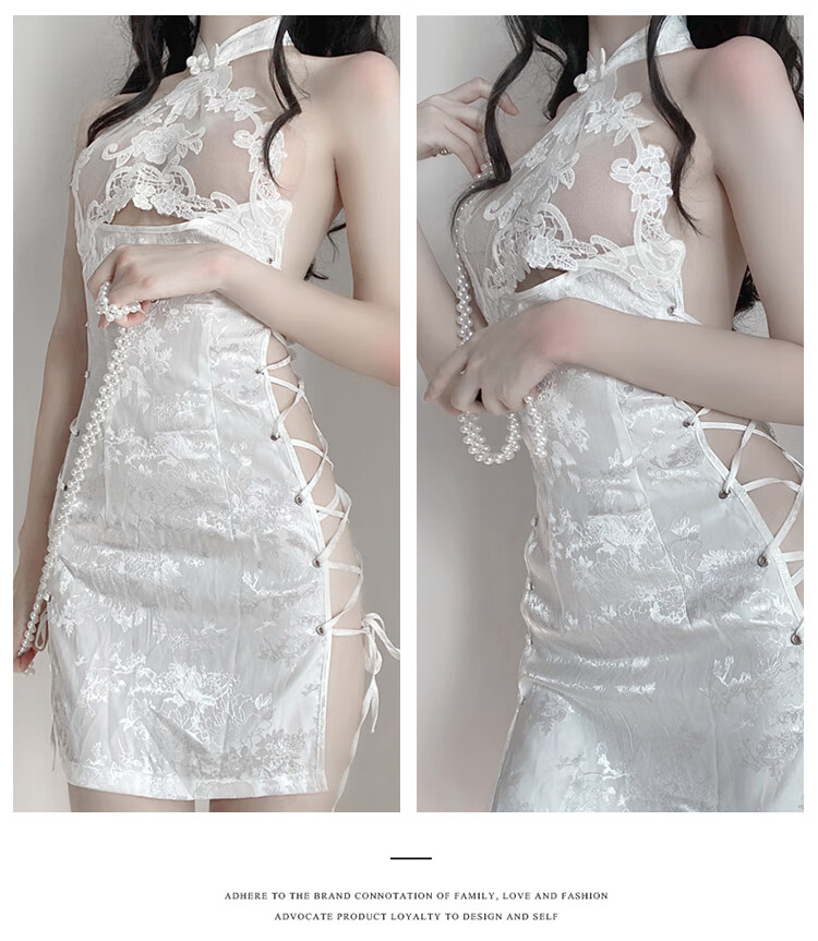 牧鱼性感睡衣连体女诱惑套装吊带免脱透视角色扮演情趣制服丁字裤黑